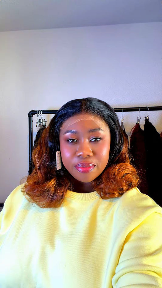 Bouncy Curly 16Inches Wig with 5x5 HD Closure. Nr 049