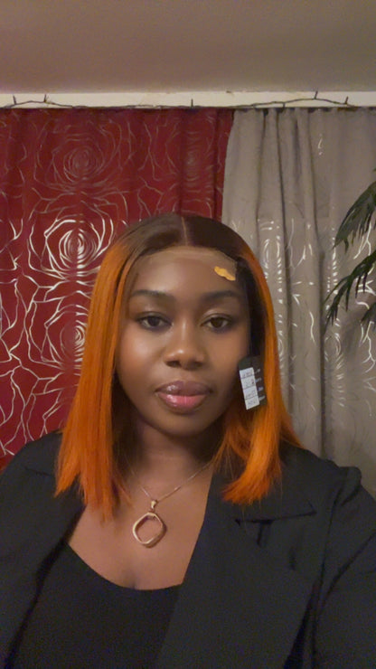 V006 Bone Straight Orange brown root (2x6)