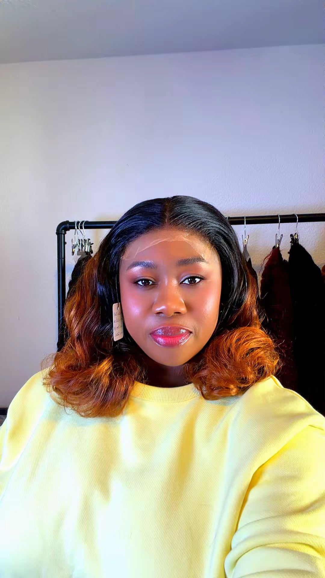 Bouncy Curly  16Inches Wig  with 5x5 HD Closure. Nr 049