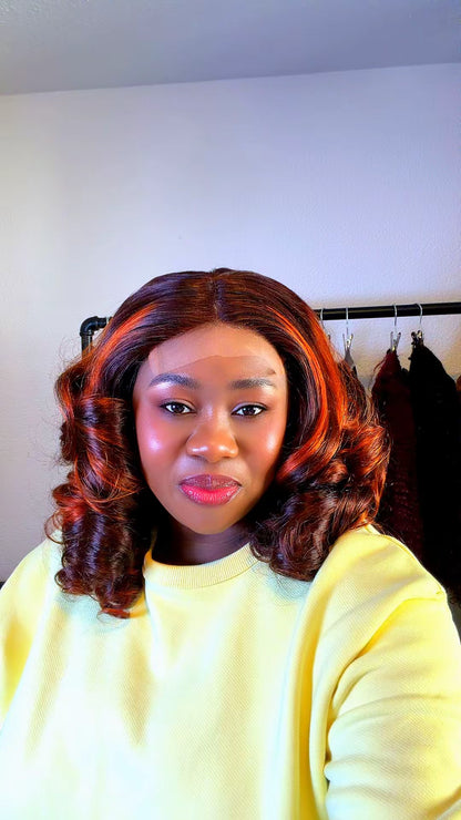 Bouncy Curly 16inch Wig Unit with 5x5 HD Closure. Nr 054