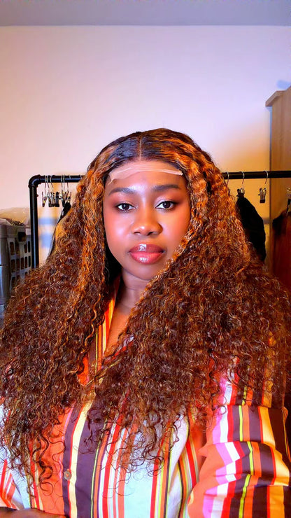 Deep Curly 20” Wig – 4x4 Closure | 250g Density | P4/30 Color | Unit No. 073