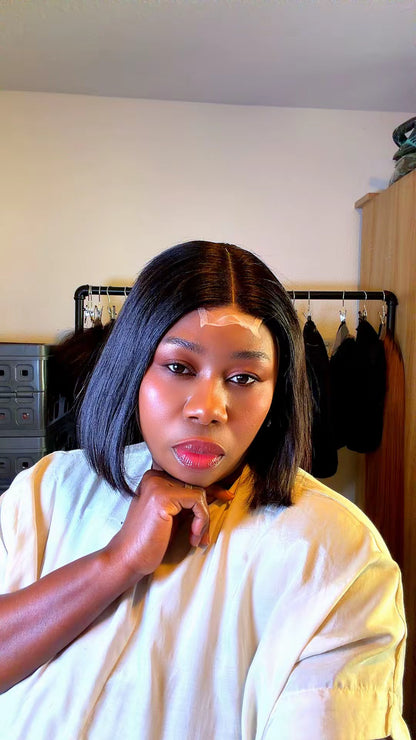 Straight Bob Wig – 2x6 Closure | 200g Density | Adjustable Band