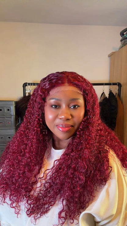 Deep Curly 20” Wig – 4x4 Closure | 250g Density | 99J Color. Nr 072