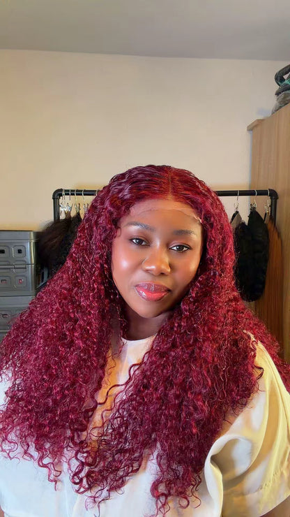 Deep Curly 20” Wig – 4x4 Closure | 250g Density | 99J Color. Nr 072