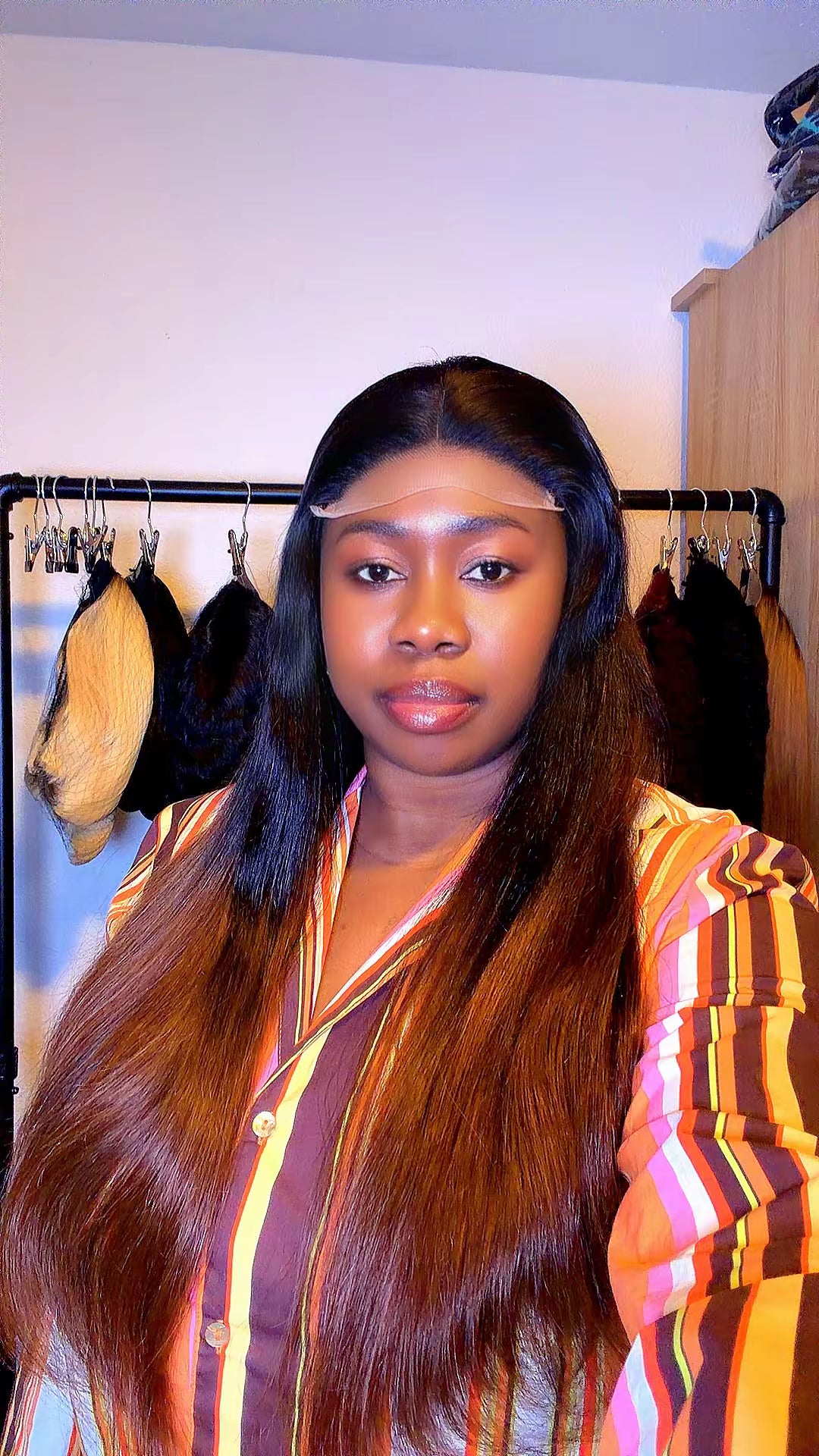 Straight 26” Wig – 5x5 Closure | 250g Density | Black/Dark Brown