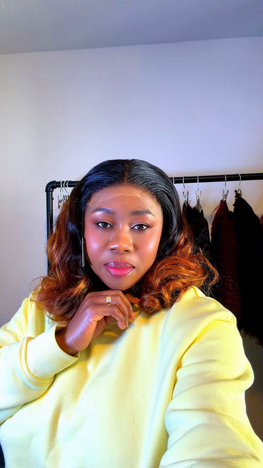 Bouncy Curly  16Inches Wig  with 5x5 HD Closure. Nr 049
