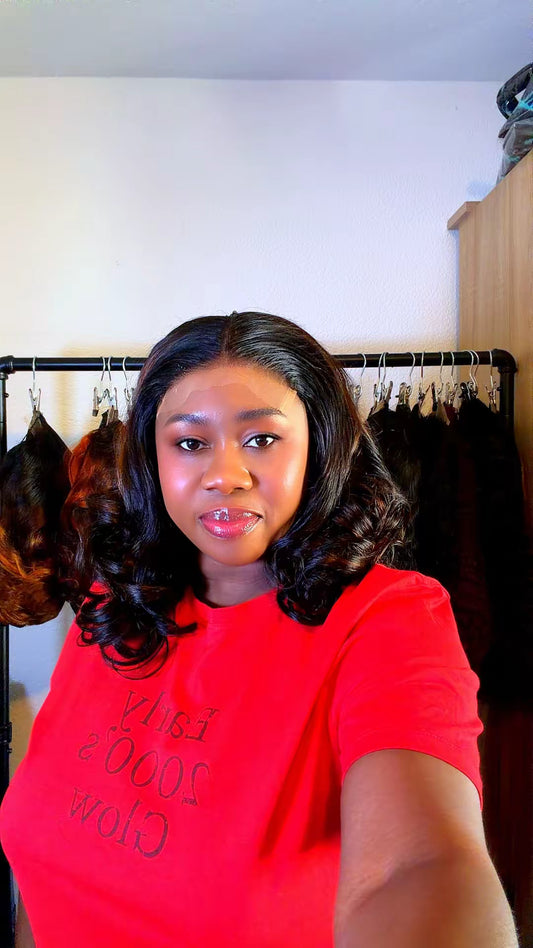Bouncy  Curly  16inch Wig Unit (HD Lace) with 5x5 Closure. Nr 050