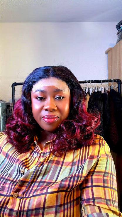 Bouncing curly 16inches  Wig pair with 5 x 5 closure Nr 054