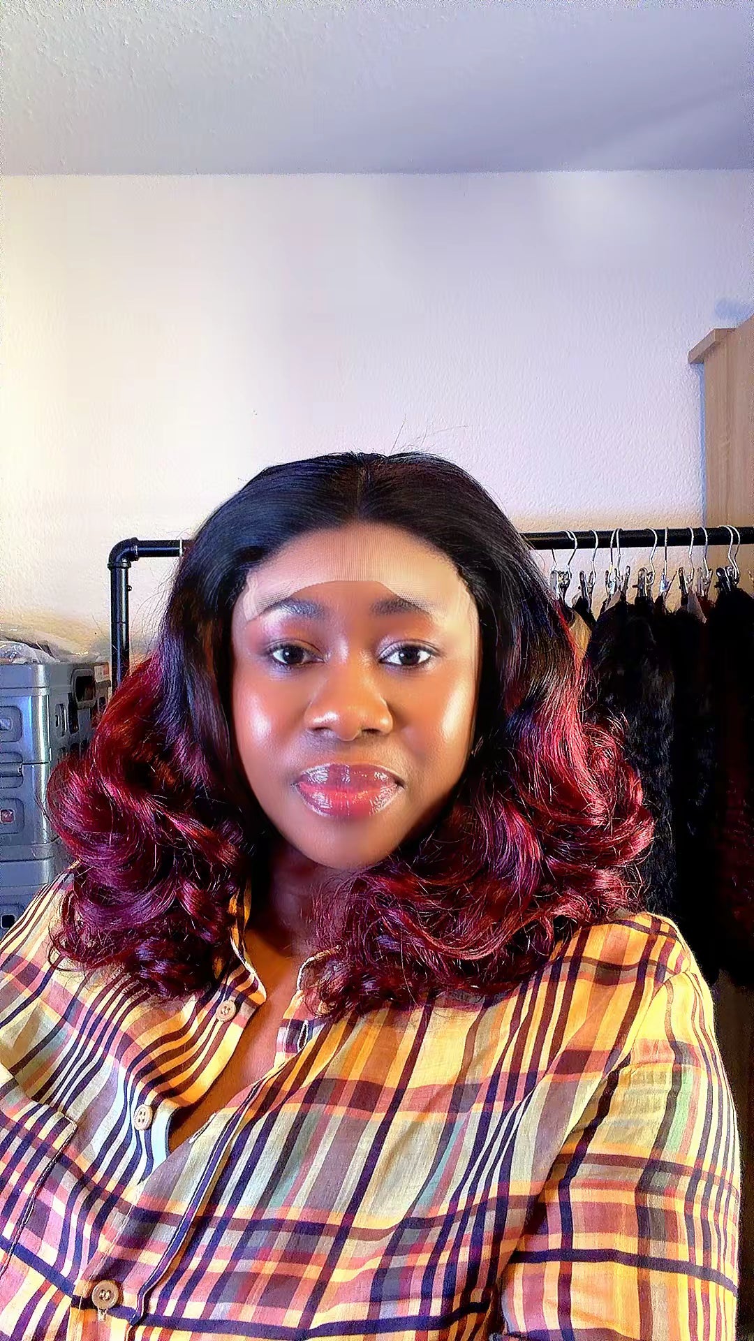 Bouncing curly 16inches  Wig pair with 5 x 5 closure Nr 054