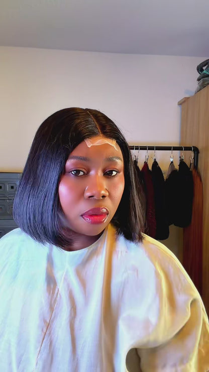 Straight Bob Wig – 2x6 Closure | 200g Density | Adjustable Band