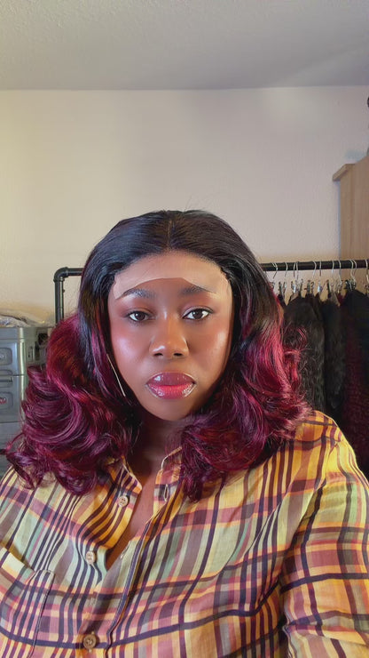 Bouncing curly 16inches  Wig pair with 5 x 5 closure Nr 054
