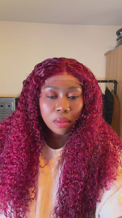 Deep Curly 20” Wig – 4x4 Closure | 250g Density | 99J Color. Nr 072