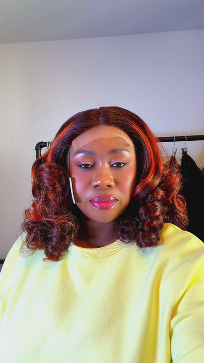 Bouncy Curly 16inch Wig Unit with 5x5 HD Closure. Nr 054